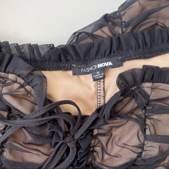 Fashion Nova Maura Mesh Dress Black Sz M - Picture 5 of 6